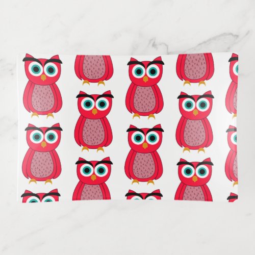 Cute Pink Owl Trinket Tray