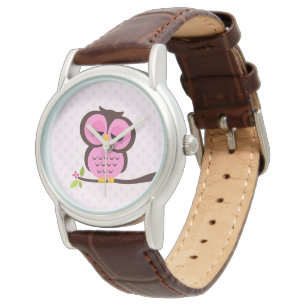 Cute Pink Owl Watch