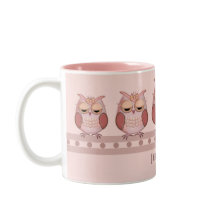 Cute pink owls and custom name