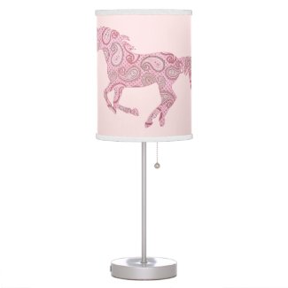 Cute Pink Paisley Horse Table Lamp