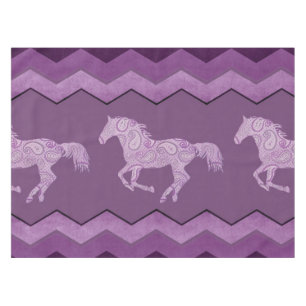 Cute Pink Paisley Horse Tablecloth