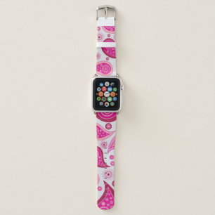 Cute Pink Paisley Pattern Apple Watch Band
