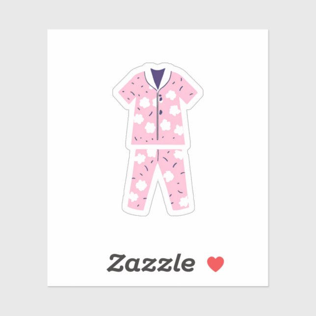 Cute Pink Pajamas Sticker (Sheet)