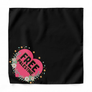 cute pink Palestine heart graphic design Bandana