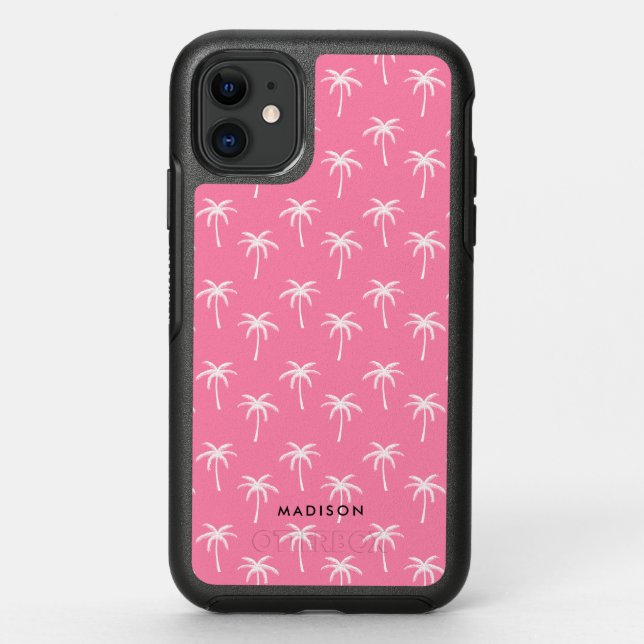 Cute Pink Palm Trees Otterbox iPhone Case (Back)