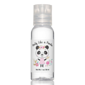 Cute Pink Panda Birthday Party Favor Hand Sanitizer