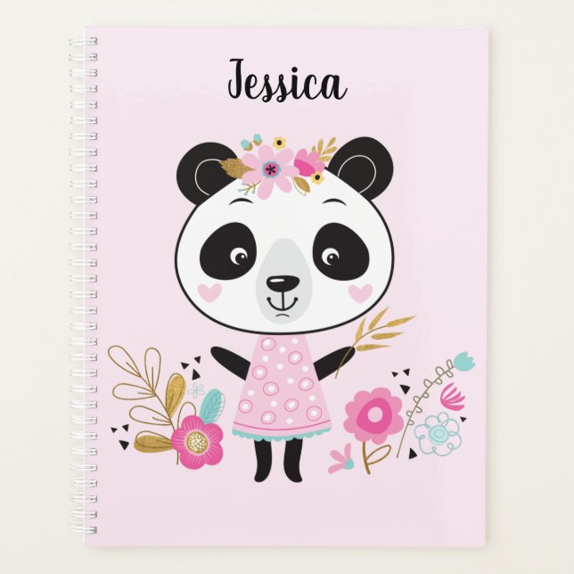 Cute Pink Panda Planner (Front)