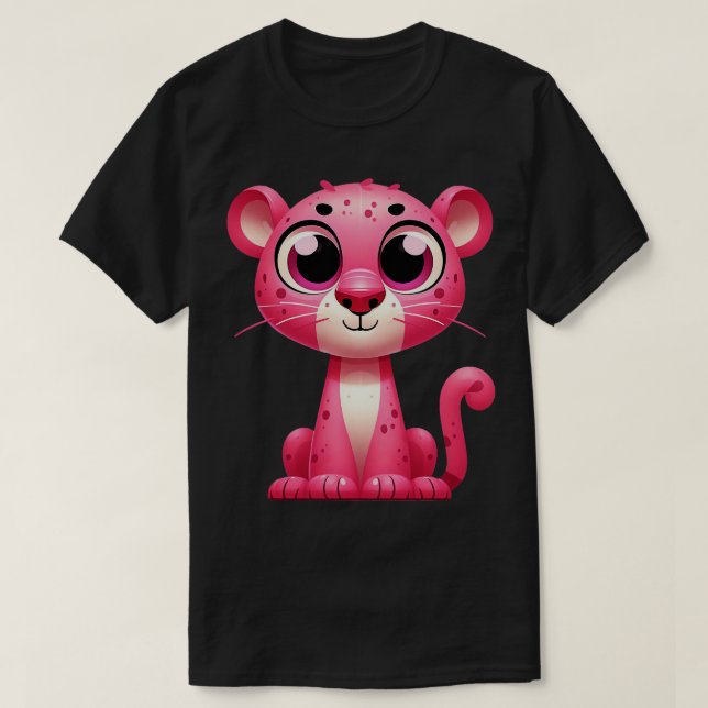 Cute Pink Panther T-Shirt (Design Front)