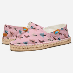 Cute Pink Pastel Abstract Tree Shape Pattern Espadrilles