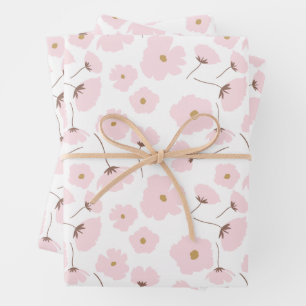 Cute Pink Pastel Daisy Floral Wrapping Paper Sheets