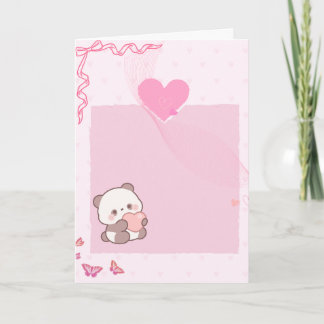Cute Pink Pastel Hearts Greeting Card 💗
