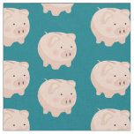 Cute Pink Pastel Piggy Bank Fabric