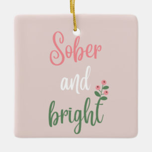 Cute Pink Pastel Sober Christmas Gift Ceramic Ornament