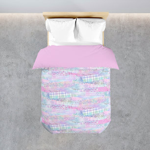 Cute Pink Patchwork Style Pattern Girl Bedroom Bed Duvet Cover