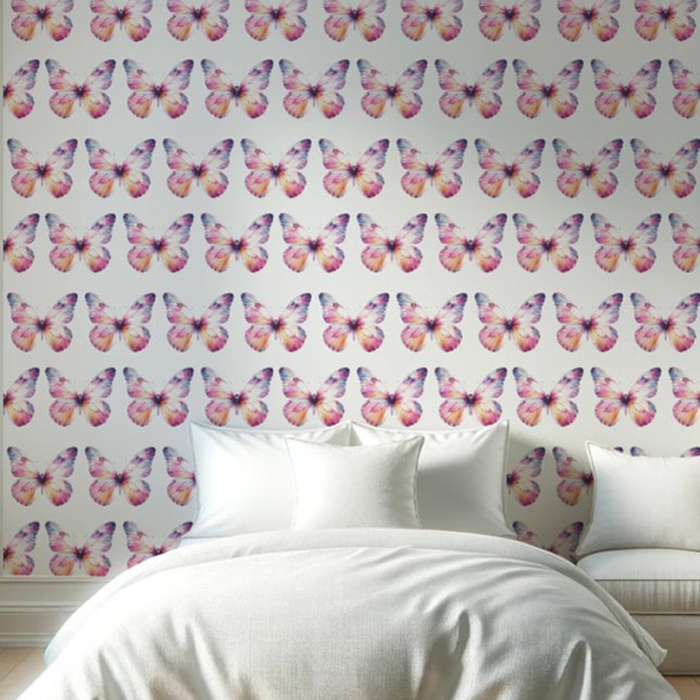 Cute Pink Pattern Butterflies Wallpaper (Butterfly wallpaper in pink and purple by Do Tell A Belle)