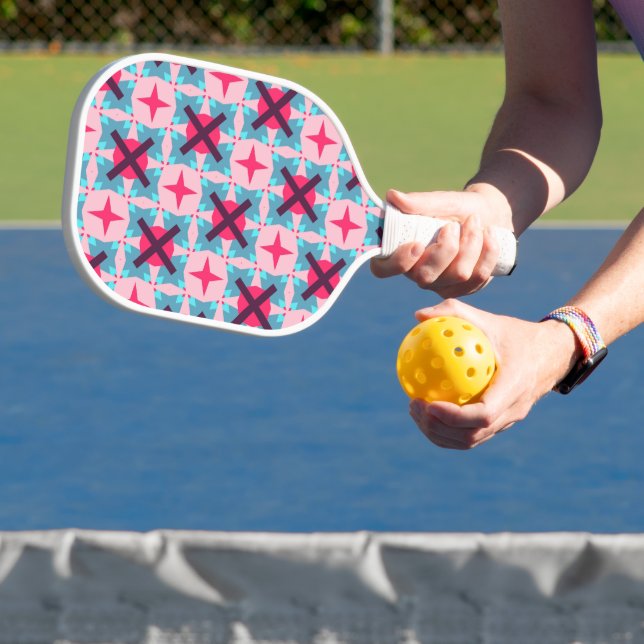 Cute Pink Pattern Pickle Ball Paddle Personalized (Insitu)