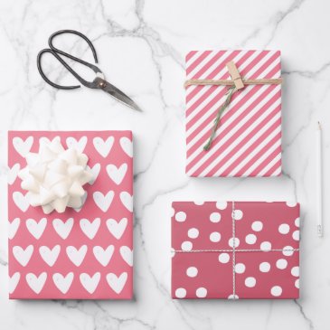 Cute Pink Patterns: Hearts, Stripes & Polkadots 