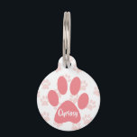 Cute Pink Paw Prints Personalized Pet ID Tag<br><div class="desc">This cute pet tag for a dog or cat has two shades of pink paw prints. Personalize with pet's name and phone number.</div>