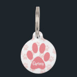 Cute Pink Paw Prints Personalized Pet ID Tag<br><div class="desc">This cute pet tag for a dog or cat has two shades of pink paw prints. Personalize with pet's name and phone number.</div>