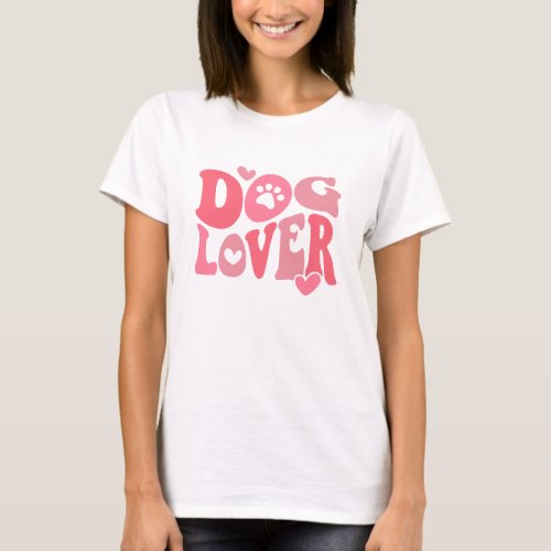 Cute Pink Paws Dog Lover T_Shirt