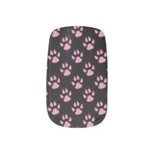 Cute Pink Paws Pattern Minx Nail Art
