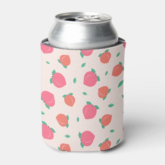 Cute Pink Peach Pattern Can Cooler (Can Front)