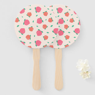 Cute Pink Peach Pattern Hand Fan