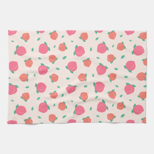 Cute Pink Peach Pattern Kitchen Towel