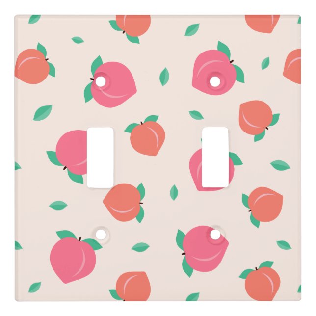 Cute Pink Peach Pattern Light Switch Cover (Front)