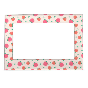 Cute Pink Peach Pattern Magnetic Frame