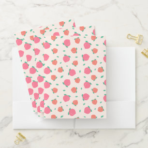Cute Pink Peach Pattern Pocket Folder