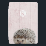 Cute Pink Peek-a-Boo Baby Hedgehog Monogram iPad Pro Cover<br><div class="desc">Cute Pink Peek-a-Boo Baby Hedgehog Monogram Design. With an adorable Little Hedgehog peeking up to say hi! Makes a Fun and adorable gift for Kids, Teens, and adults, for Birthdays Christmas and more. Personalized with your initial letter and name! Monogrammed phone case! ~ Check my shop to see the entire...</div>