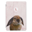 Cute Pink Peek-a-Boo Bunny Photograph Monogram iPad Pro Cover Cute Pink Peek-a-Boo Bunny Photograph Monogram iPad Pro Cover