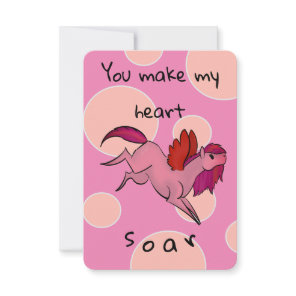 Cute Pink Pegasus Valentine's Day Cards