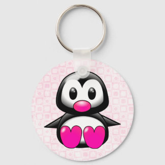 Cute Pink Penguin Keychain