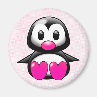 Cute Pink Penguin Magnet