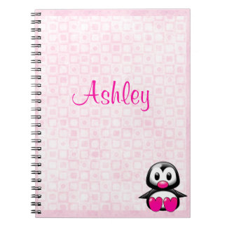 Cute Pink Penguin Notebook