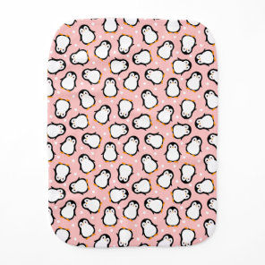 Cute pink penguin pattern baby burp cloth