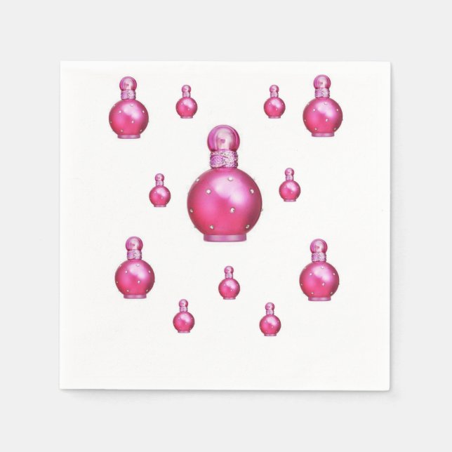 Cute Pink Perfume Paper Napkin (Front)