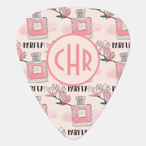 Cute Pink Perfumes  Parfum  Floral  Monogram Guitar Pick