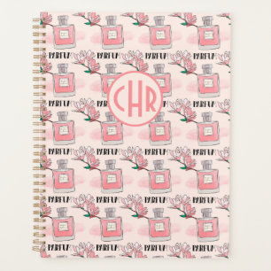 Cute Pink Perfumes Parfum Floral Monogram Planner