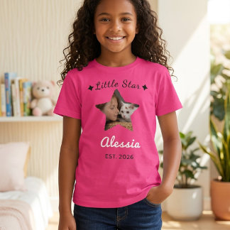 Cute Pink Personalized Birthday T-Shirt for Girls