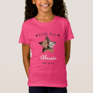 Cute Pink Personalized Birthday T-Shirt for Girls 