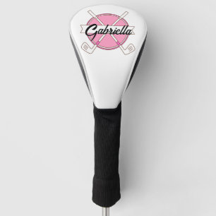 Cute Pink Personalized Golf Clubs Monogram  Head Cover