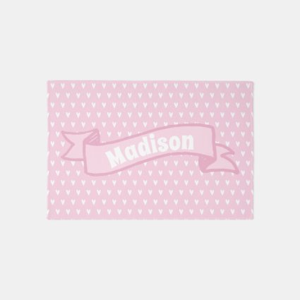 Cute Pink Personalized Hearts Kids or Nursery