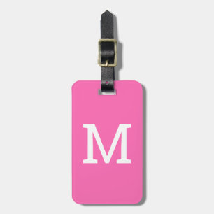 Cute Pink Personalized Initial Luggage Tag