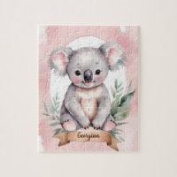 Cute Pink Personalized Koala Kids