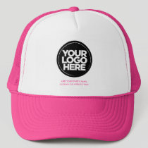 Cute Pink | Personalized Logo and Text Baseball Trucker Hat