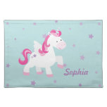 Cute Pink Personalized Magical Unicorn Placemat at Zazzle