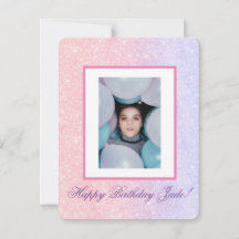 Cute Pink Personalized Name Glitter Birthday